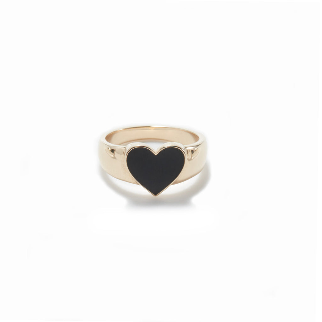 CHEVALIERE EN COEUR, MIDNIGHT BLUE, NOIR OR PETAL ENAMEL