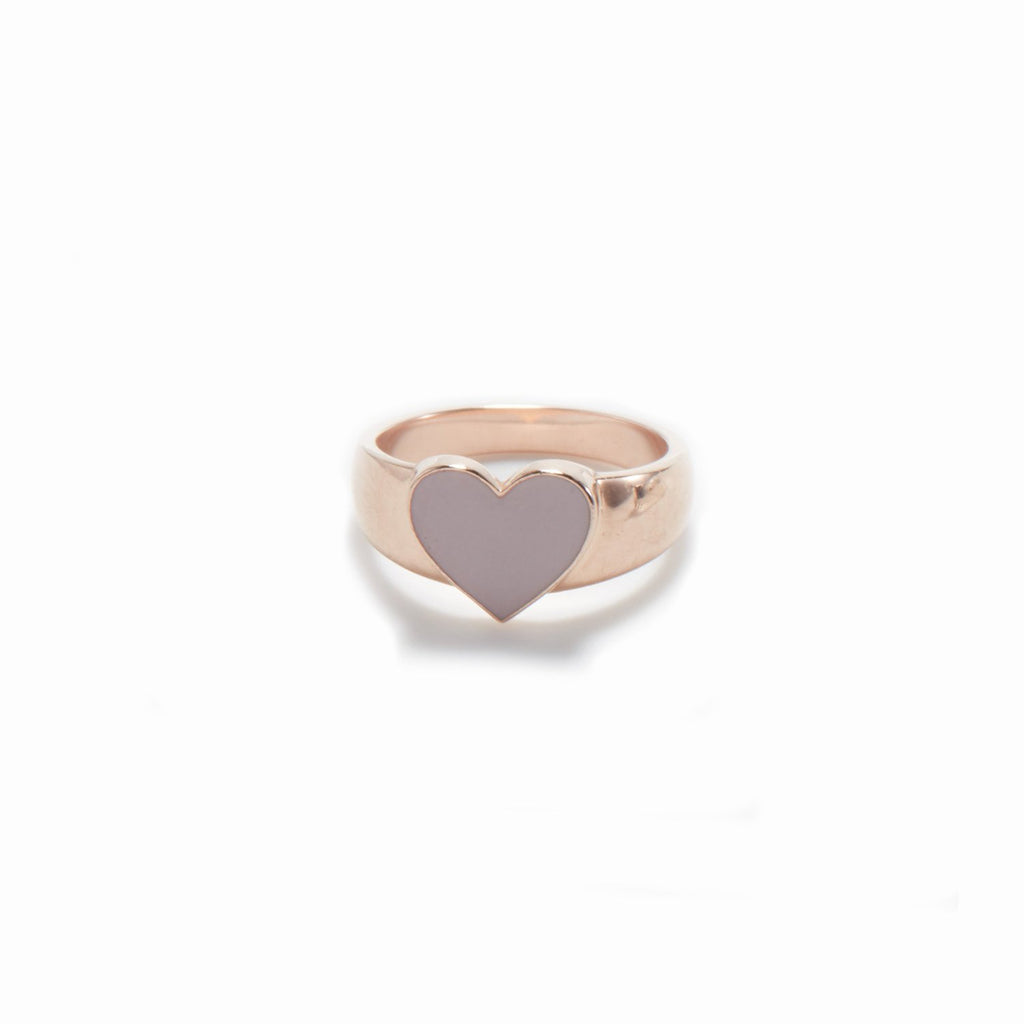 CHEVALIERE EN COEUR, MIDNIGHT BLUE, NOIR OR PETAL ENAMEL